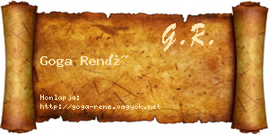Goga René névjegykártya